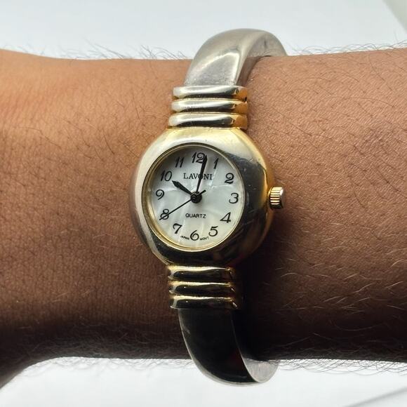 Lavoni Gold & Silver Cuff Watch - Picture 1 of 3